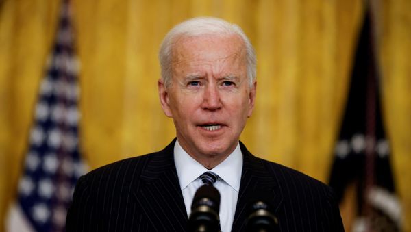 U.S. President Joe Biden speaks about the state of vaccinations during a coronavirus disease (COVID-19) response event in the East Room at the White House in Washington, U.S., March 18, 2021. - Sputnik International