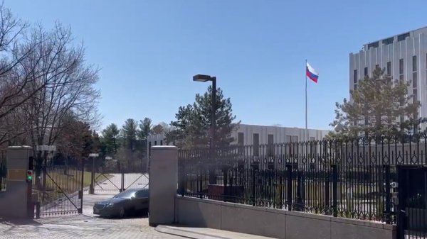 Russian Ambassador Anatoly Antonov's vehicle leaves the Russian Embassy compound in Washington, DC. Saturday, March 20, 2021. - Sputnik International