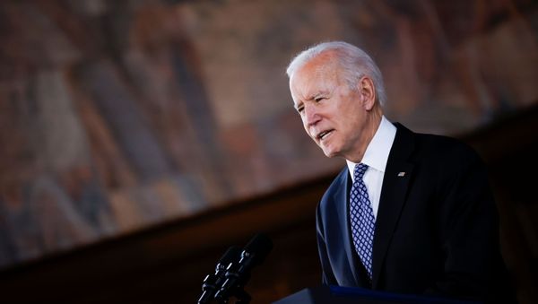 U.S. President Joe Biden delivers remarks after a meeting with Asian-American leaders to discuss the ongoing attacks and threats against the community, during a stop at Emory University in Atlanta, Georgia, U.S., March 19, 2021. - Sputnik International