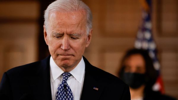 U.S. President Joe Biden delivers remarks after a meeting with Asian-American leaders to discuss the ongoing attacks and threats against the community, during a stop at Emory University in Atlanta, Georgia, U.S., March 19, 2021 - Sputnik International