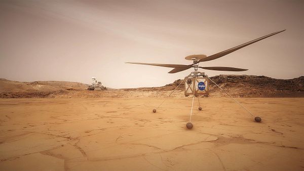 An artist's impression of the Mars Helicopter. - Sputnik International
