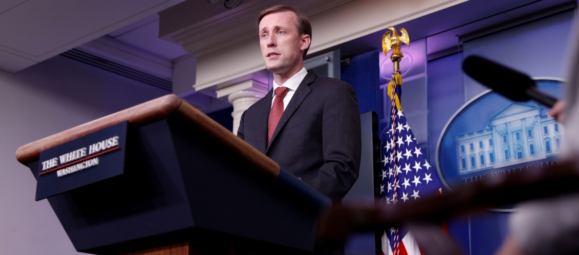 White House National Security Adviser Jake Sullivan delivers remarks during a press briefing at the White House in Washington, US, 12 March 2021. REUTERS/Tom Brenner White House National Security Adviser Jake Sullivan delivers remarks during a press briefing at the White House in Washington, US, 12 March 2021. REUTERS/Tom Brenner - Sputnik International, 1920, 23.03.2021