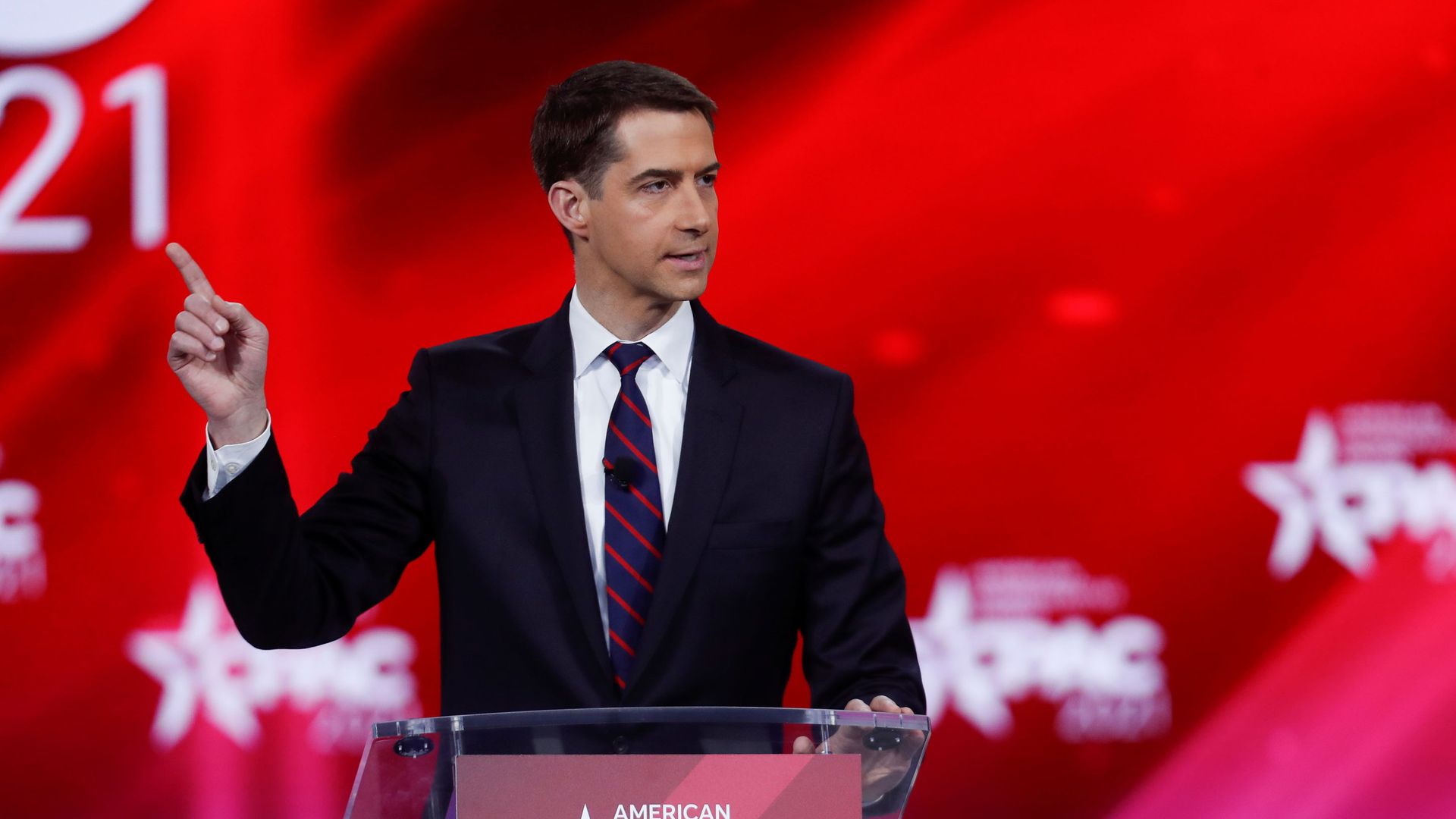 U.S. Sen. Tom Cotton of Arkansas speaks at the Conservative Political Action Conference (CPAC) in Orlando, Florida, U.S. February 26, 2021. U.S. Sen. Tom Cotton of Arkansas speaks at the Conservative Political Action Conference (CPAC) in Orlando, Florida, U.S. February 26, 2021. - Sputnik International, 1920, 14.07.2021