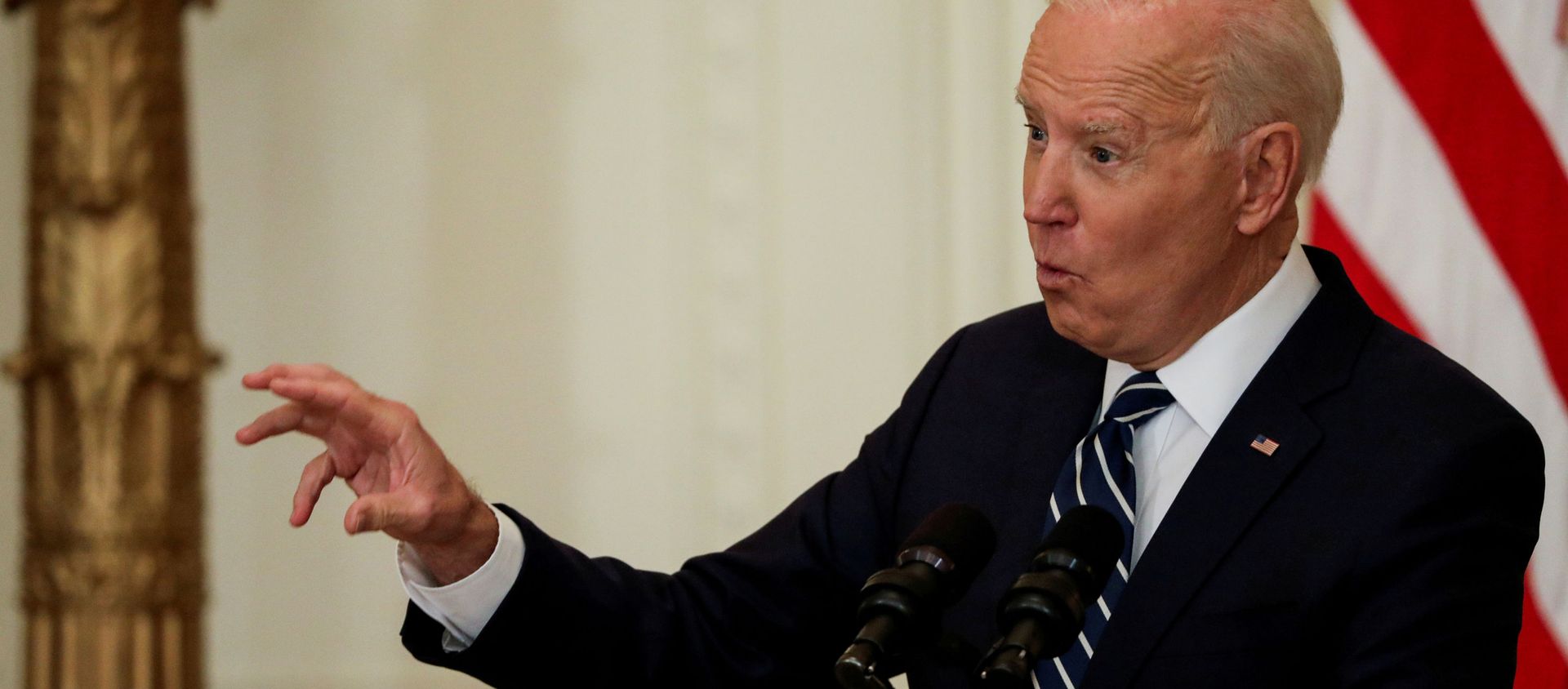 U.S. President Joe Biden takes questions as he holds his first formal news conference in the East Room of the White House in Washington, U.S., March 25, 2021 - Sputnik International, 1920, 26.03.2021