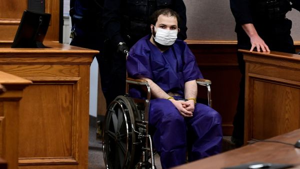 King Soopers shooting suspect Ahmad Al Aliwi Alissa, 21, appears before Boulder District Court Judge Thomas Mulvahill at the Boulder County Justice Center in Boulder, Colorado, U.S. March 25, 2021 - Sputnik International