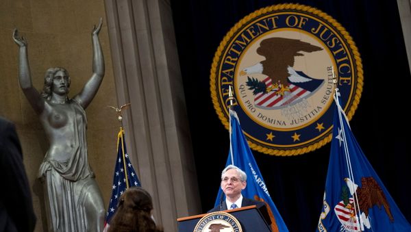 U.S. Attorney General Merrick Garland addresses staff on his first day at U.S. Department of Justice in Washington, DC, U.S. March 11, 2021.  - Sputnik International