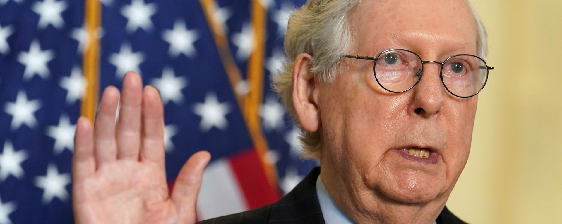 Senate Minority Leader Mitch McConnell speaks to reporters after the Senate Republican lunch on Capitol Hill in Washington, U.S., March 23, 2021. REUTERS/Kevin Lamarque Senate Minority Leader Mitch McConnell speaks to reporters after the Senate Republican lunch on Capitol Hill in Washington, U.S., March 23, 2021. REUTERS/Kevin Lamarque - Sputnik International, 1920, 31.03.2021