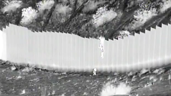 This is from @CBP. It happened in New Mexico. Two toddlers (ages 3&5) dropped over the 14-foot tall border wall. The cartel smugglers then leave the girls alone in the desert and run away! - Sputnik International