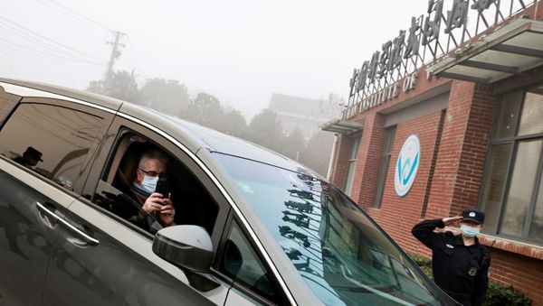 Dominic Dwyer, a member of the World Health Organization (WHO) team tasked with investigating the origins of the coronavirus disease (COVID-19), sits in a car arriving to Wuhan Institute of Virology in Wuhan, Hubei province, China February 3, 2021. Dominic Dwyer, a member of the World Health Organization (WHO) team tasked with investigating the origins of the coronavirus disease (COVID-19), sits in a car arriving to Wuhan Institute of Virology in Wuhan, Hubei province, China February 3, 2021. - Sputnik International