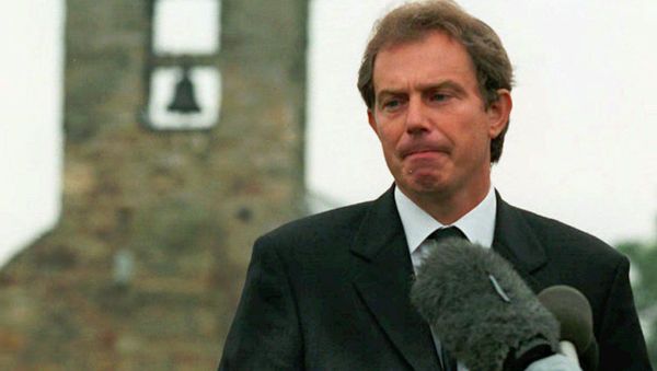 Prime Minister Tony Blair addresses the nation from his home village at Trimdon in northern England Sunday Aug. 31, 1997 - Sputnik International