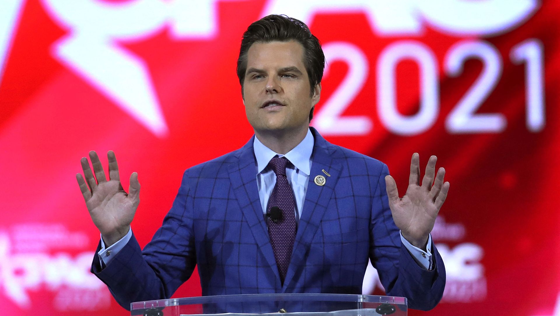 Rep. Matt Gaetz (R-FL) addresses the Conservative Political Action Conference being held in the Hyatt Regency on February 26, 2021 in Orlando, Florida. Joe Raedle/Getty Images/AFP (Photo by JOE RAEDLE / GETTY IMAGES NORTH AMERICA / Getty Images via AFP) Rep. Matt Gaetz (R-FL) addresses the Conservative Political Action Conference being held in the Hyatt Regency on February 26, 2021 in Orlando, Florida. Joe Raedle/Getty Images/AFP (Photo by JOE RAEDLE / GETTY IMAGES NORTH AMERICA / Getty Images via AFP) - Sputnik International, 1920, 10.04.2021