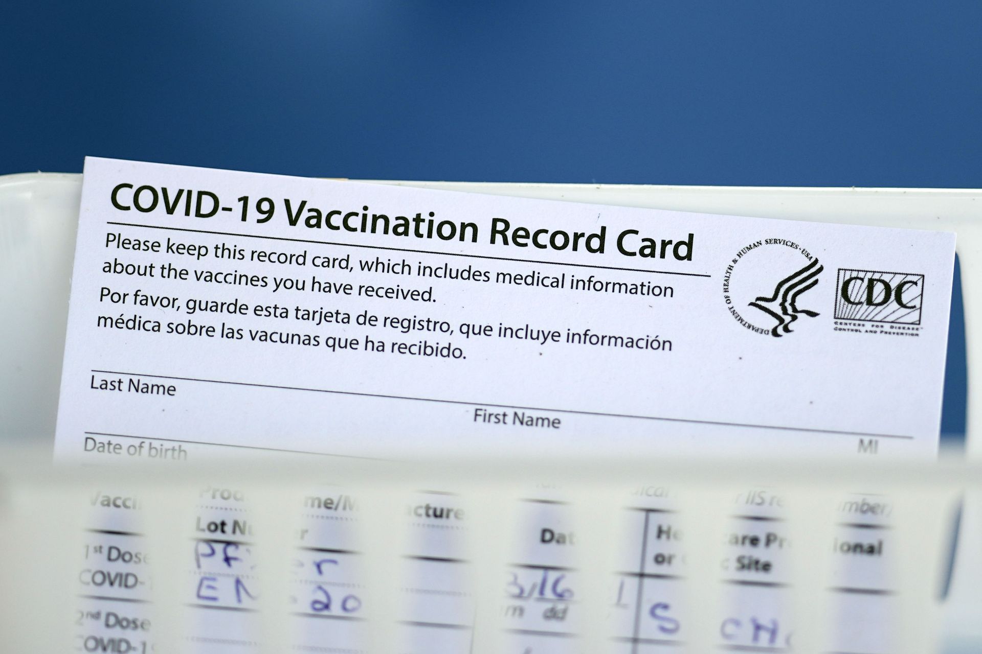 A vaccination record card is shown during a COVID-19 vaccination drive for Spring Branch Independent School District education workers Tuesday, March 16, 2021, in Houston. A vaccination record card is shown during a COVID-19 vaccination drive for Spring Branch Independent School District education workers Tuesday, March 16, 2021, in Houston. - Sputnik International, 1920, 07.09.2021