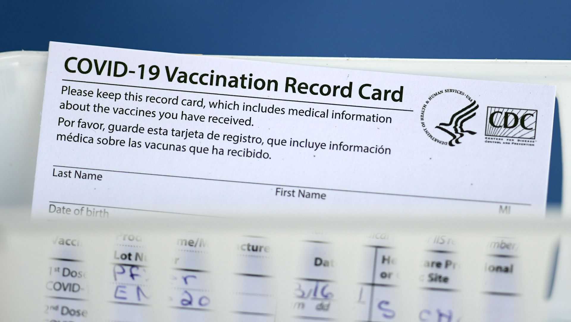 A vaccination record card is shown during a COVID-19 vaccination drive for Spring Branch Independent School District education workers Tuesday, March 16, 2021, in Houston. A vaccination record card is shown during a COVID-19 vaccination drive for Spring Branch Independent School District education workers Tuesday, March 16, 2021, in Houston. - Sputnik International, 1920, 06.04.2021