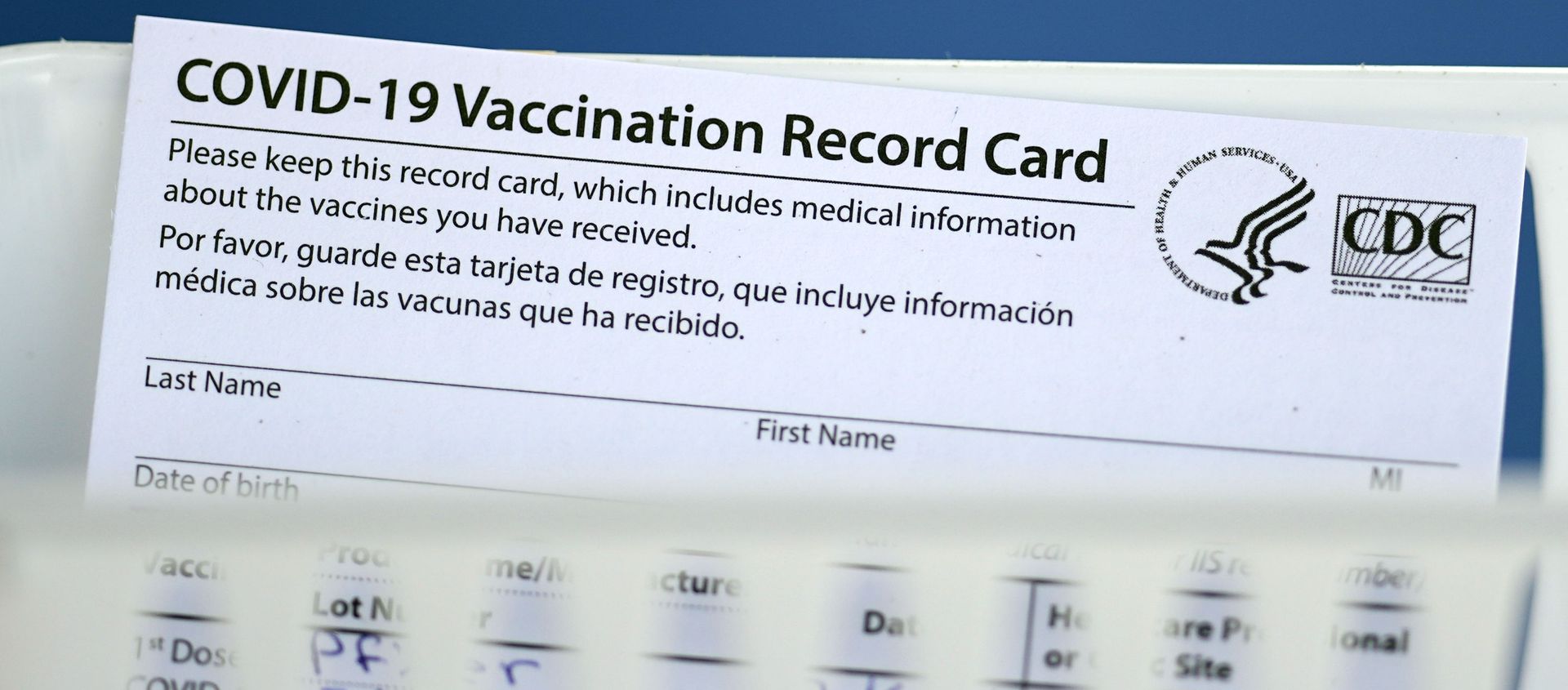 A vaccination record card is shown during a COVID-19 vaccination drive for Spring Branch Independent School District education workers Tuesday, March 16, 2021, in Houston. A vaccination record card is shown during a COVID-19 vaccination drive for Spring Branch Independent School District education workers Tuesday, March 16, 2021, in Houston. - Sputnik International, 1920, 06.04.2021