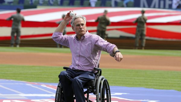 Texas Governor Greg Abbott throws out the ceremonial first pitch at the opening day baseball game between the Chicago Cubs and Texas Rangers Thursday, March 28, 2019 in Arlington, Texas. Texas Governor Greg Abbott throws out the ceremonial first pitch at the opening day baseball game between the Chicago Cubs and Texas Rangers Thursday, March 28, 2019 in Arlington, Texas. - Sputnik International