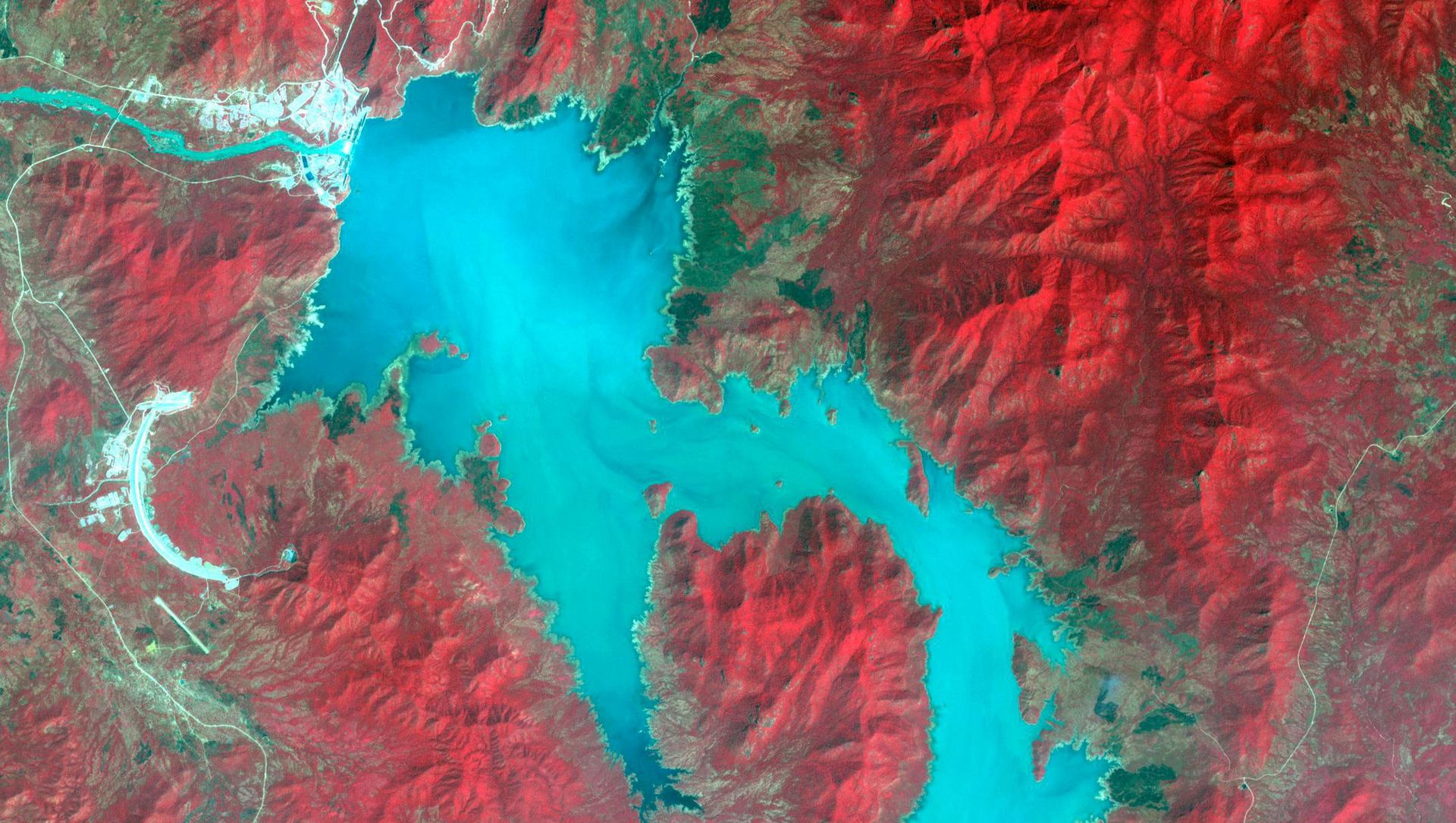 The Blue Nile River is seen as the Grand Ethiopian Renaissance Dam reservoir fills near the Ethiopia-Sudan border, in this broad spectral image taken November 6, 2020 The Blue Nile River is seen as the Grand Ethiopian Renaissance Dam reservoir fills near the Ethiopia-Sudan border, in this broad spectral image taken November 6, 2020 - Sputnik International, 1920, 15.06.2021