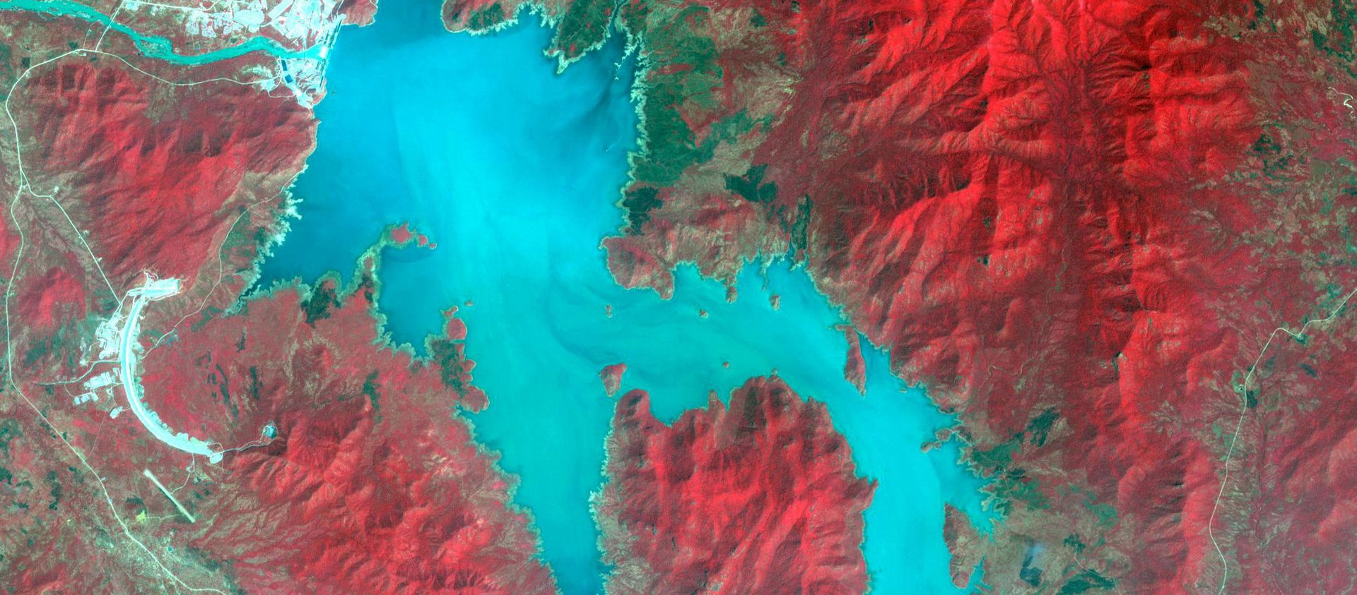 The Blue Nile River is seen as the Grand Ethiopian Renaissance Dam reservoir fills near the Ethiopia-Sudan border, in this broad spectral image taken November 6, 2020 The Blue Nile River is seen as the Grand Ethiopian Renaissance Dam reservoir fills near the Ethiopia-Sudan border, in this broad spectral image taken November 6, 2020 - Sputnik International, 1920, 08.04.2021