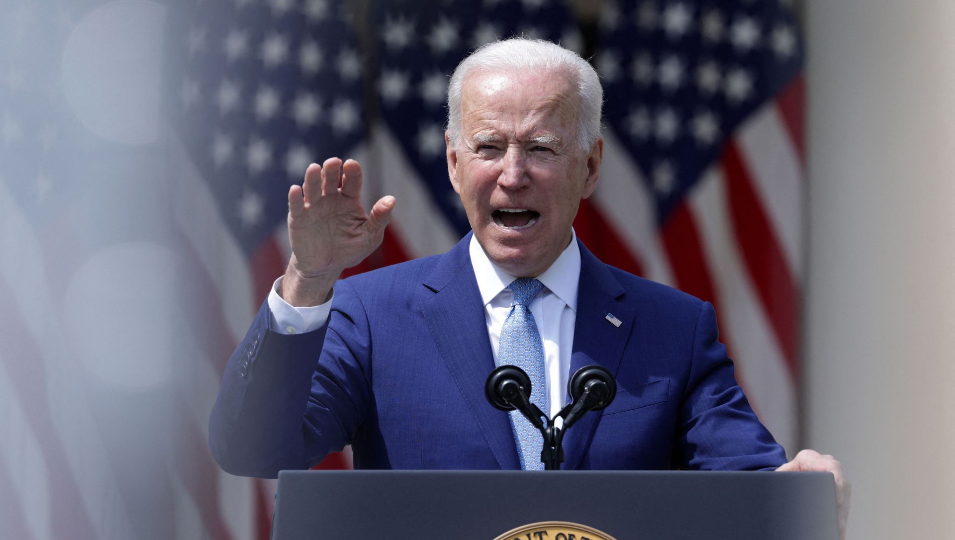 U.S. President Joe Biden speaks during an event on gun control in the Rose Garden at the White House April 8, 2021 in Washington, DC. Alex Wong/Getty Images/AFP (Photo by ALEX WONG / GETTY IMAGES NORTH AMERICA / Getty Images via AFP) U.S. President Joe Biden speaks during an event on gun control in the Rose Garden at the White House April 8, 2021 in Washington, DC. Alex Wong/Getty Images/AFP (Photo by ALEX WONG / GETTY IMAGES NORTH AMERICA / Getty Images via AFP) - Sputnik International, 1920, 09.04.2021