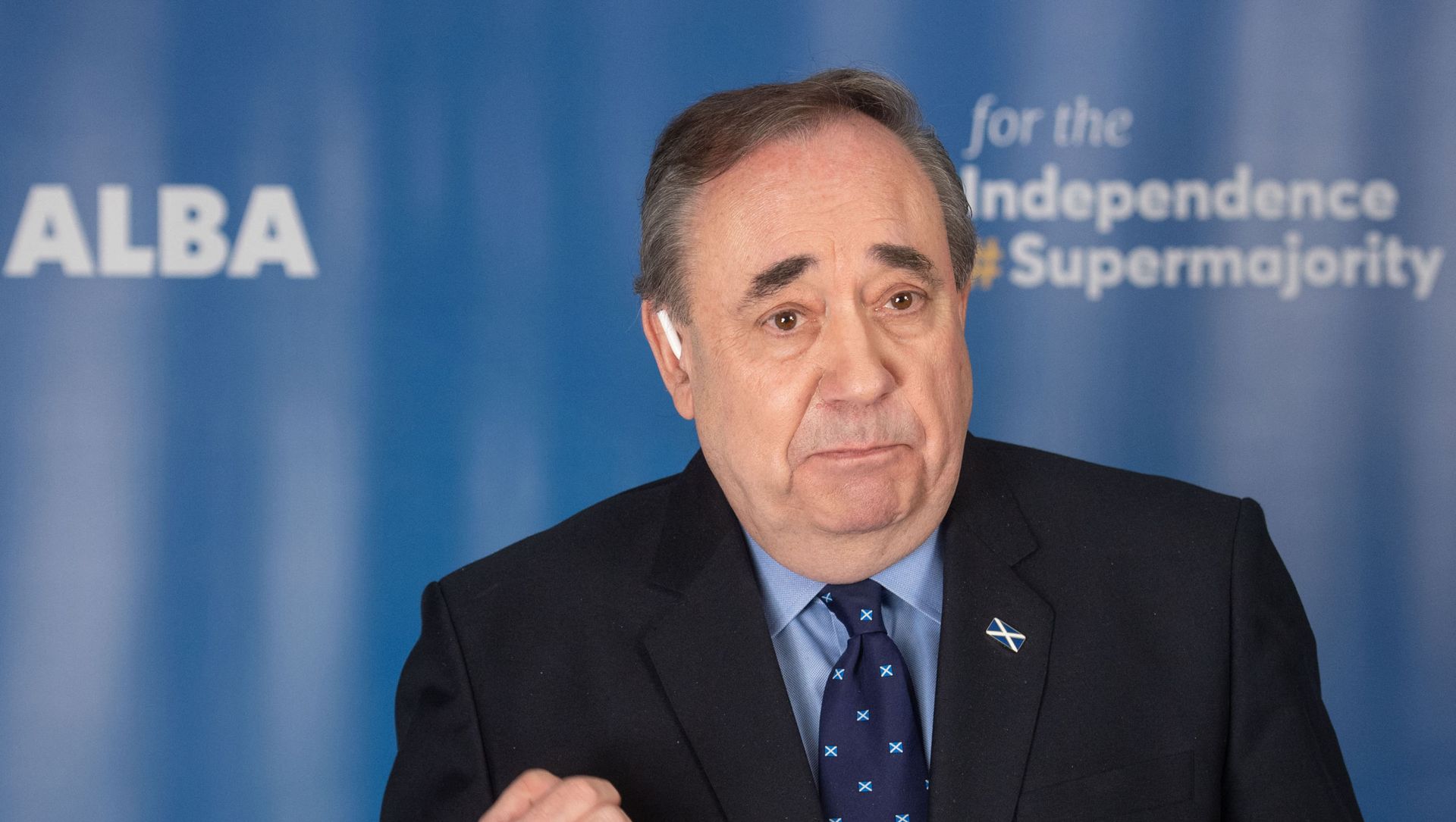 EDITORS NOTE: Graphic content / ALBA party leader and former First Minister of Scotland, Alex Salmond speaks during the launch of ALBA's national campaign during which a new 'Declaration for Scotland' was announced, in Ellon, Aberdeenshire, northwest Scotland on April 6, 2021. EDITORS NOTE: Graphic content / ALBA party leader and former First Minister of Scotland, Alex Salmond speaks during the launch of ALBA's national campaign during which a new 'Declaration for Scotland' was announced, in Ellon, Aberdeenshire, northwest Scotland on April 6, 2021. - Sputnik International, 1920, 13.04.2021