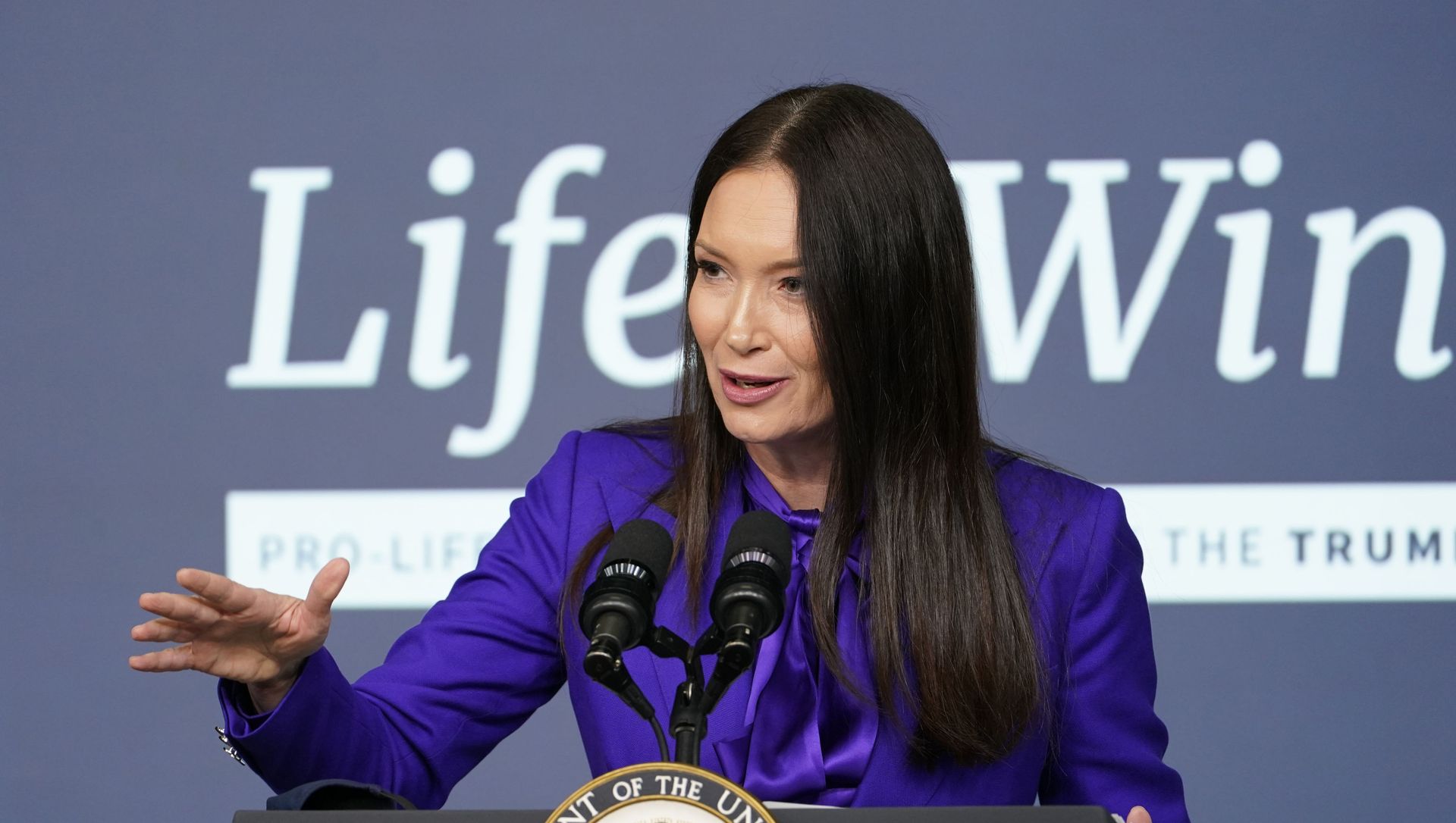Brooke Rollins, Assistant to the President and Director of the White House Domestic Policy Council, speaks during a Life is Winning event in the South Court Auditorium on the White House complex in Washington, Wednesday, Dec. 16, 2020. Brooke Rollins, Assistant to the President and Director of the White House Domestic Policy Council, speaks during a Life is Winning event in the South Court Auditorium on the White House complex in Washington, Wednesday, Dec. 16, 2020. - Sputnik International, 1920, 14.04.2021