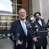 North Rhine-Westphalia's State Premier and head of Germany's conservative Christian Democratic Union (CDU) party Armin Laschet speaks to the media as he leaves after a CDU/CSU fraction meeting in Berlin, Germany April 13, 2021 - Sputnik International