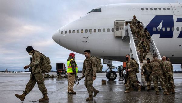 U.S. Army soldiers return home from a 9-month deployment to Afghanistan on December 10, 2020 at Fort Drum, New York.  - Sputnik International