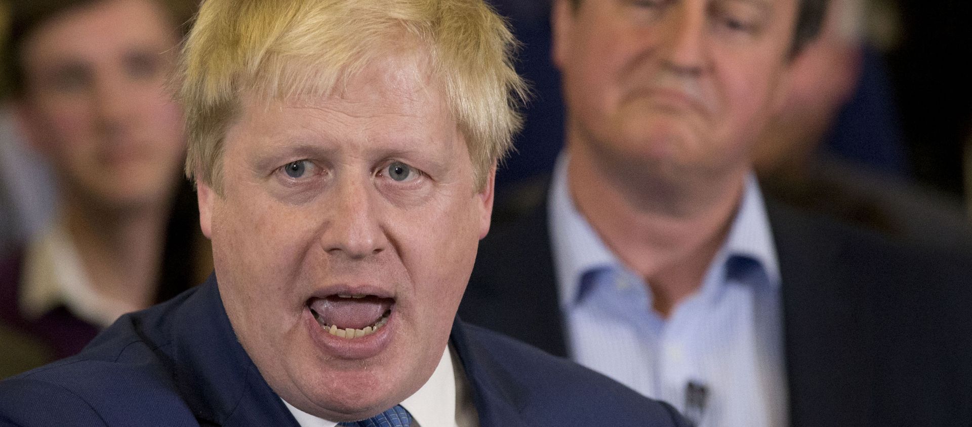 In this Tuesday, May 3, 2016 file photo Britain's Prime Minister David Cameron, right, listens as then Mayor of London Boris Johnson speaks at a mayoral election campaign rally for Britain's Conservative party candidate for Mayor of London Zac Goldsmith at a school in Ham, a suburb in south west London In this Tuesday, May 3, 2016 file photo Britain's Prime Minister David Cameron, right, listens as then Mayor of London Boris Johnson speaks at a mayoral election campaign rally for Britain's Conservative party candidate for Mayor of London Zac Goldsmith at a school in Ham, a suburb in south west London - Sputnik International, 1920, 15.04.2021