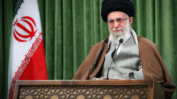 In this picture released by the official website of the office of the Iranian supreme leader, Supreme Leader Ayatollah Ali Khamenei addresses the nation in a televised speech marking the Iranian New Year, in Tehran, Iran, Sunday, March 21, 2021. - Sputnik International