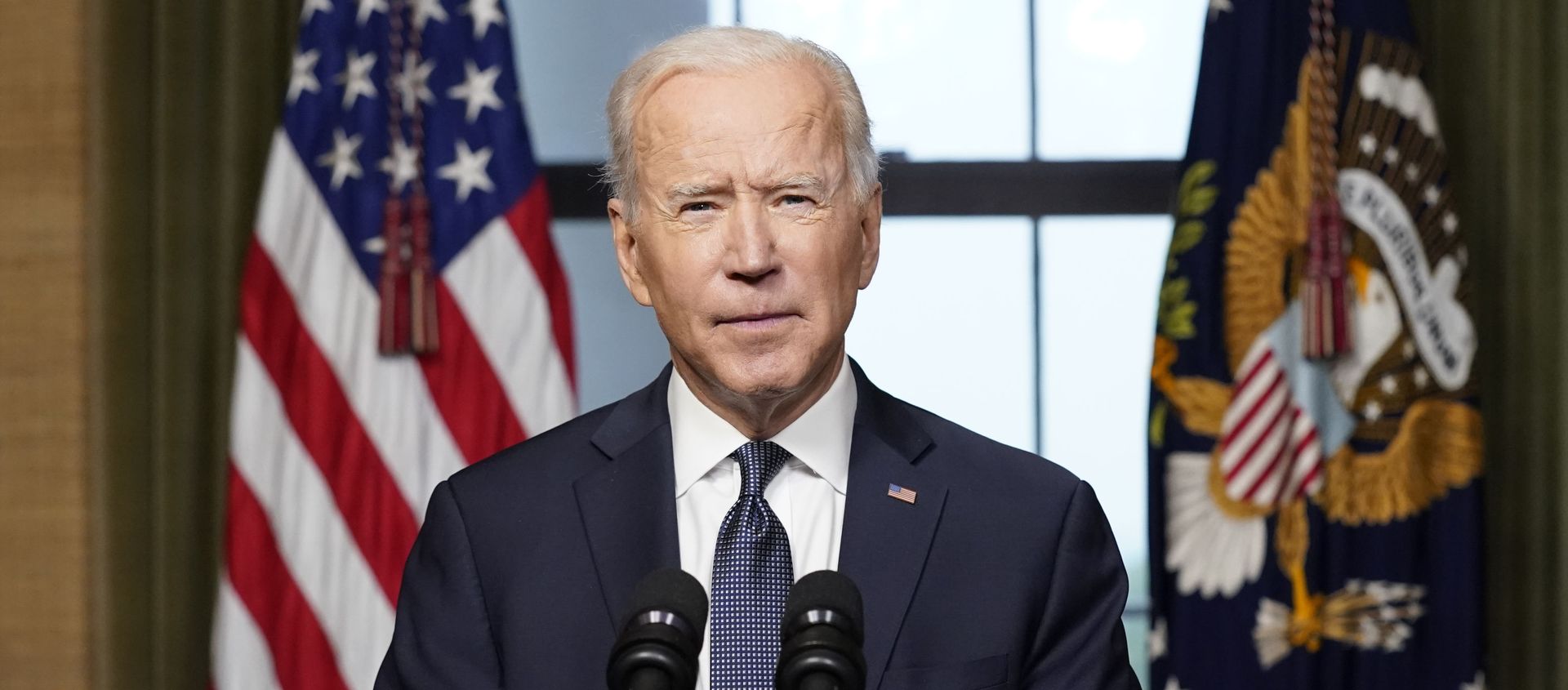 President Joe Biden speaks from the Treaty Room in the White House on Wednesday, April 14, 2021, about the withdrawal of the remainder of U.S. troops from Afghanistan. President Joe Biden speaks from the Treaty Room in the White House on Wednesday, April 14, 2021, about the withdrawal of the remainder of U.S. troops from Afghanistan. - Sputnik International, 1920, 14.04.2021