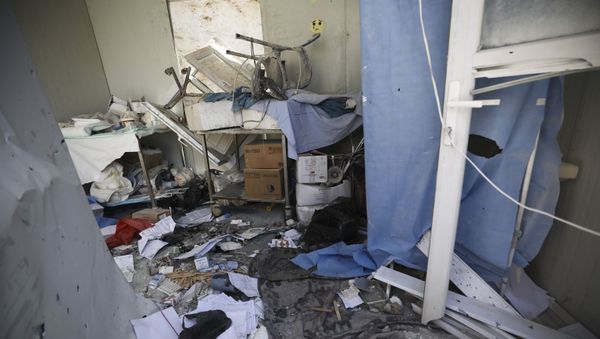 Damage from shelling is seen in hospital in Atareb, a town in rural western Aleppo, Syria, Sunday, March 22, 2021. - Sputnik International