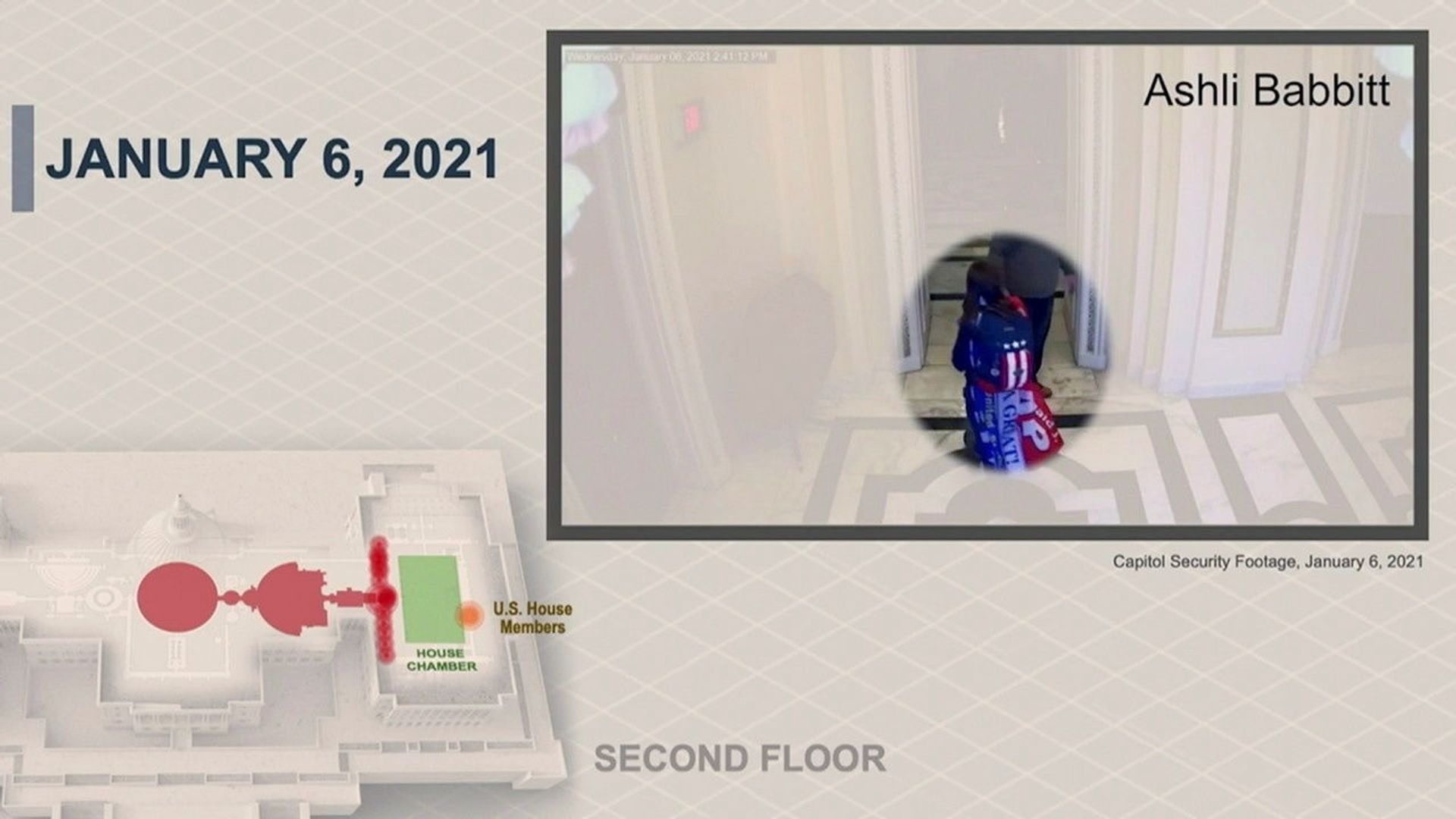 Ashli Babbitt, a supporter of former U.S. President Donald Trump, walks through the U.S. Capitol towards the House Chamber shortly before being shot and killed on January 6 in a still photo from U.S. Capitol Security footage that was introduced as evidence by House impeachment managers during the impeachment trial of former President Trump on charges of inciting the deadly attack on the U.S. Capitol, on Capitol Hill in Washington, U.S., February 10, 2021. Ashli Babbitt, a supporter of former U.S. President Donald Trump, walks through the U.S. Capitol towards the House Chamber shortly before being shot and killed on January 6 in a still photo from U.S. Capitol Security footage that was introduced as evidence by House impeachment managers during the impeachment trial of former President Trump on charges of inciting the deadly attack on the U.S. Capitol, on Capitol Hill in Washington, U.S., February 10, 2021. - Sputnik International, 1920, 07.09.2021