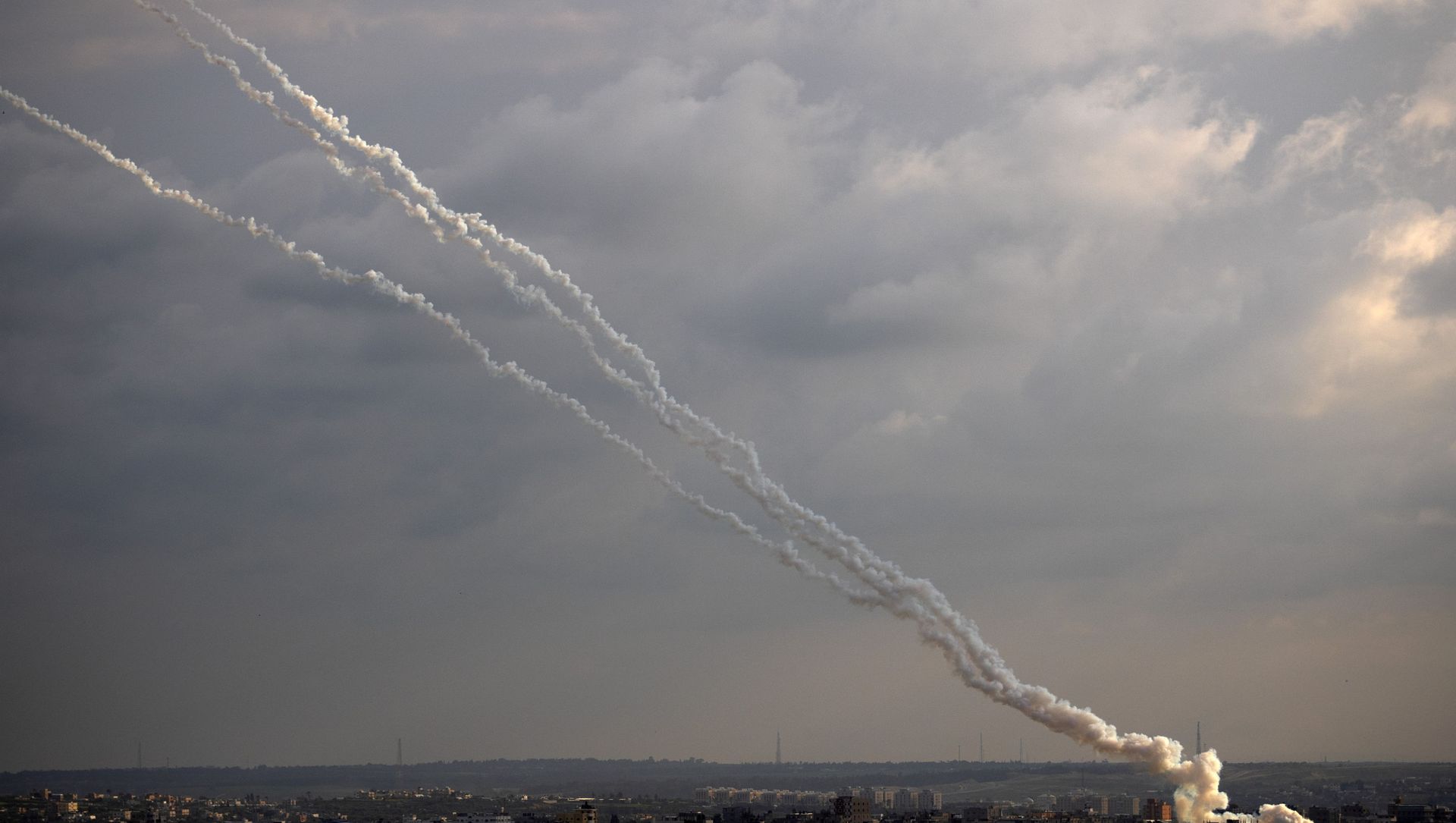 Rockets are launched from the Gaza Strip towards Israel, Monday, Feb. 24, 2020. Rockets are launched from the Gaza Strip towards Israel, Monday, Feb. 24, 2020. - Sputnik International, 1920, 09.05.2021