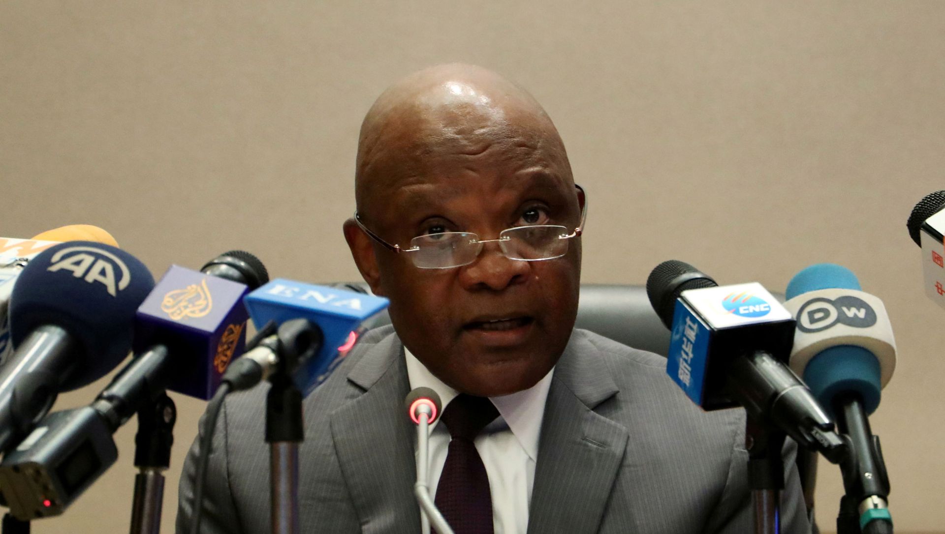 FILE PHOTO: John Nkengasong, Africa’s Director of Centers for Disease Control (CDC), speaks during a news conference on coronavirus at the African Union Headquarters in Addis Ababa FILE PHOTO: John Nkengasong, Africa’s Director of Centers for Disease Control (CDC), speaks during a news conference on coronavirus at the African Union Headquarters in Addis Ababa - Sputnik International, 1920, 16.04.2021