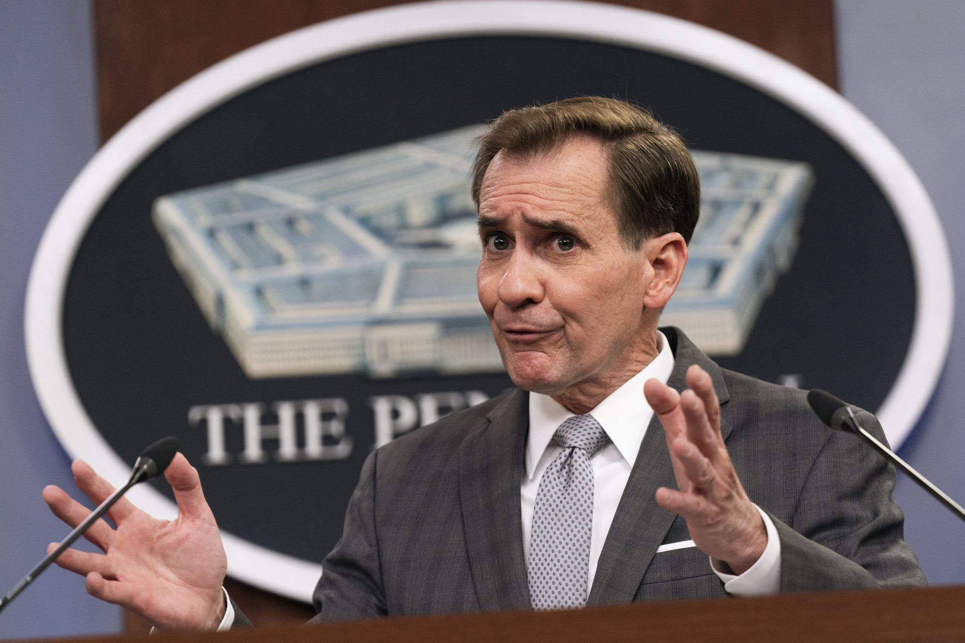 Pentagon spokesman John Kirby speaks during a briefing at the Pentagon in Washington, Friday, April 16, 2021. - Sputnik International, 1920, 16.12.2022