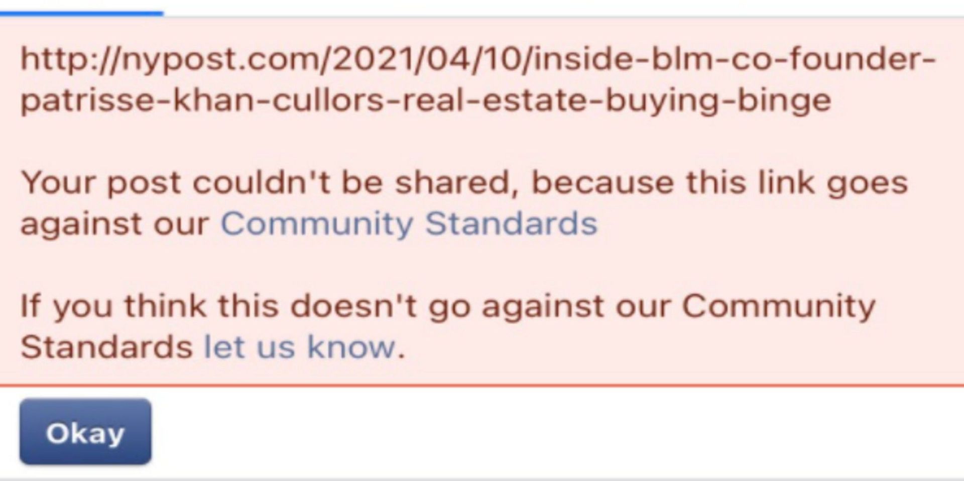 Facebook Bans Users From Sharing New York Post Article About Black Lives Matter Co-Founder Facebook Bans Users From Sharing New York Post Article About Black Lives Matter Co-Founder - Sputnik International, 1920, 16.04.2021