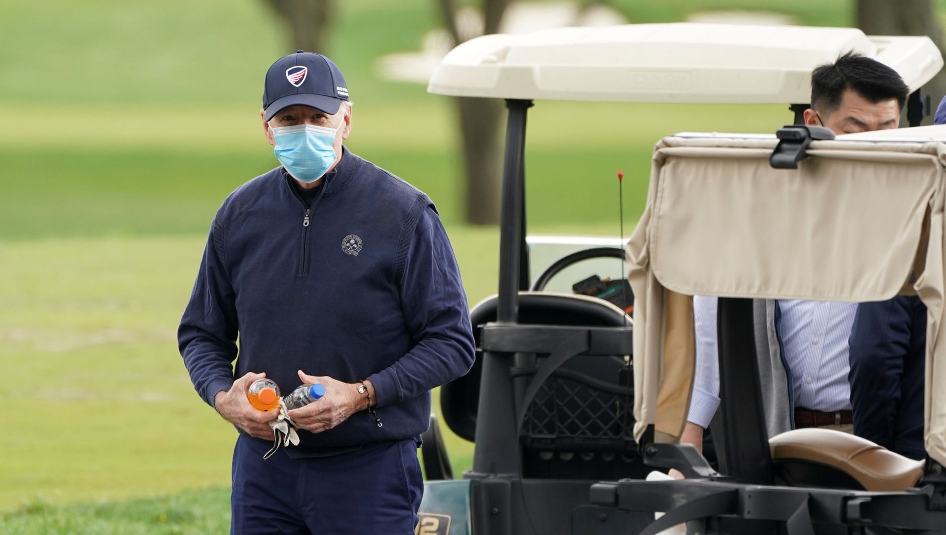U.S. President Joe Biden finishes a round of golf in Wilmington, Delaware, U.S., April 17, 2021. U.S. President Joe Biden finishes a round of golf in Wilmington, Delaware, U.S., April 17, 2021. - Sputnik International, 1920, 18.04.2021