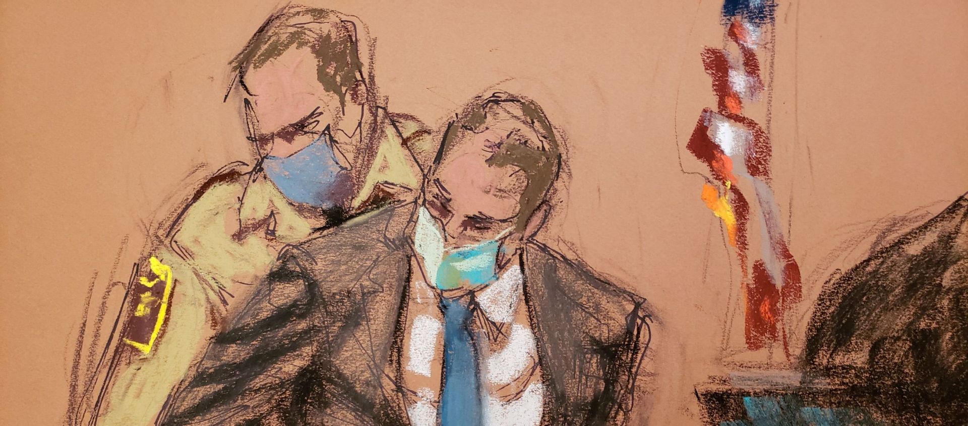 Former Minneapolis police officer Derek Chauvin is placed in handcuffs after a jury found him guilty on all counts in his trial for second-degree murder, third-degree murder and second-degree manslaughter in the death of George Floyd in Minneapolis, Minnesota, U.S. April 20, 2021 in this courtroom sketch Former Minneapolis police officer Derek Chauvin is placed in handcuffs after a jury found him guilty on all counts in his trial for second-degree murder, third-degree murder and second-degree manslaughter in the death of George Floyd in Minneapolis, Minnesota, U.S. April 20, 2021 in this courtroom sketch - Sputnik International, 1920, 21.04.2021