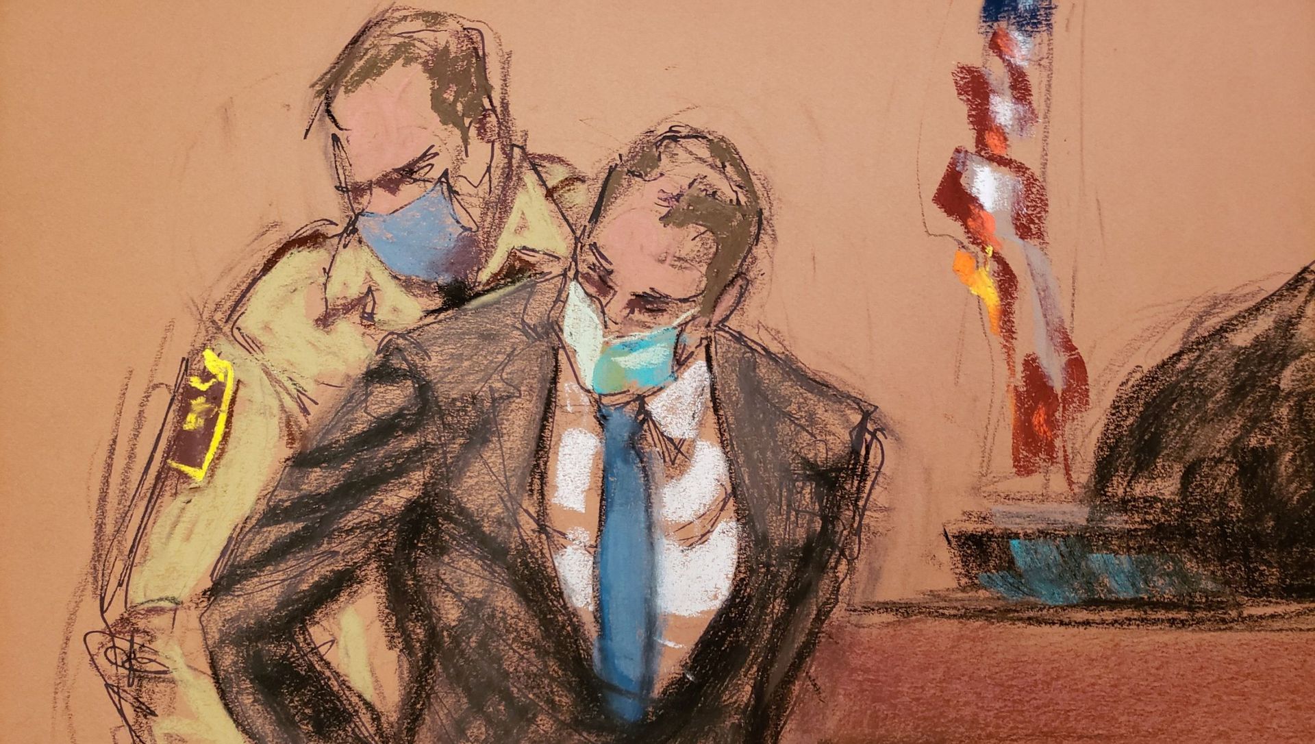 Former Minneapolis police officer Derek Chauvin is placed in handcuffs after a jury found him guilty on all counts in his trial for second-degree murder, third-degree murder and second-degree manslaughter in the death of George Floyd in Minneapolis, Minnesota, U.S. April 20, 2021 in this courtroom sketch Former Minneapolis police officer Derek Chauvin is placed in handcuffs after a jury found him guilty on all counts in his trial for second-degree murder, third-degree murder and second-degree manslaughter in the death of George Floyd in Minneapolis, Minnesota, U.S. April 20, 2021 in this courtroom sketch - Sputnik International, 1920, 21.04.2021