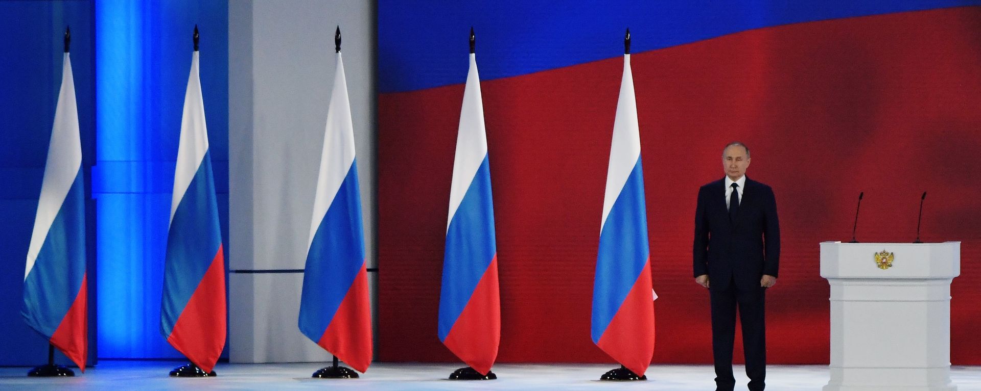 Russian President Vladimir Putin delivers his annual State of the Nation Address to the Federal Assembly Russian President Vladimir Putin delivers his annual State of the Nation Address to the Federal Assembly - Sputnik International, 1920, 29.02.2024