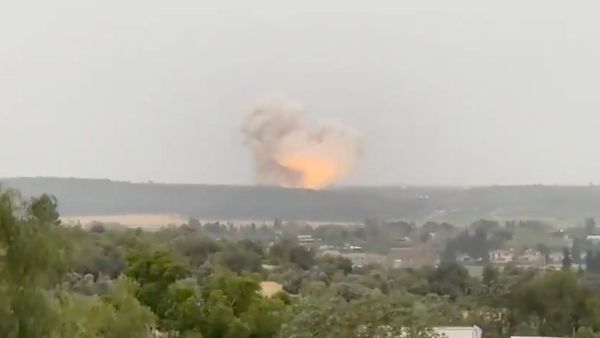 Screenshot captures the exact moment that an explosion erupted near the Israeli town of Ramle. It has since been revealed that the incident was part of a controlled test being conducted by Tomer, an Israeli state-owned defense firm. - Sputnik International