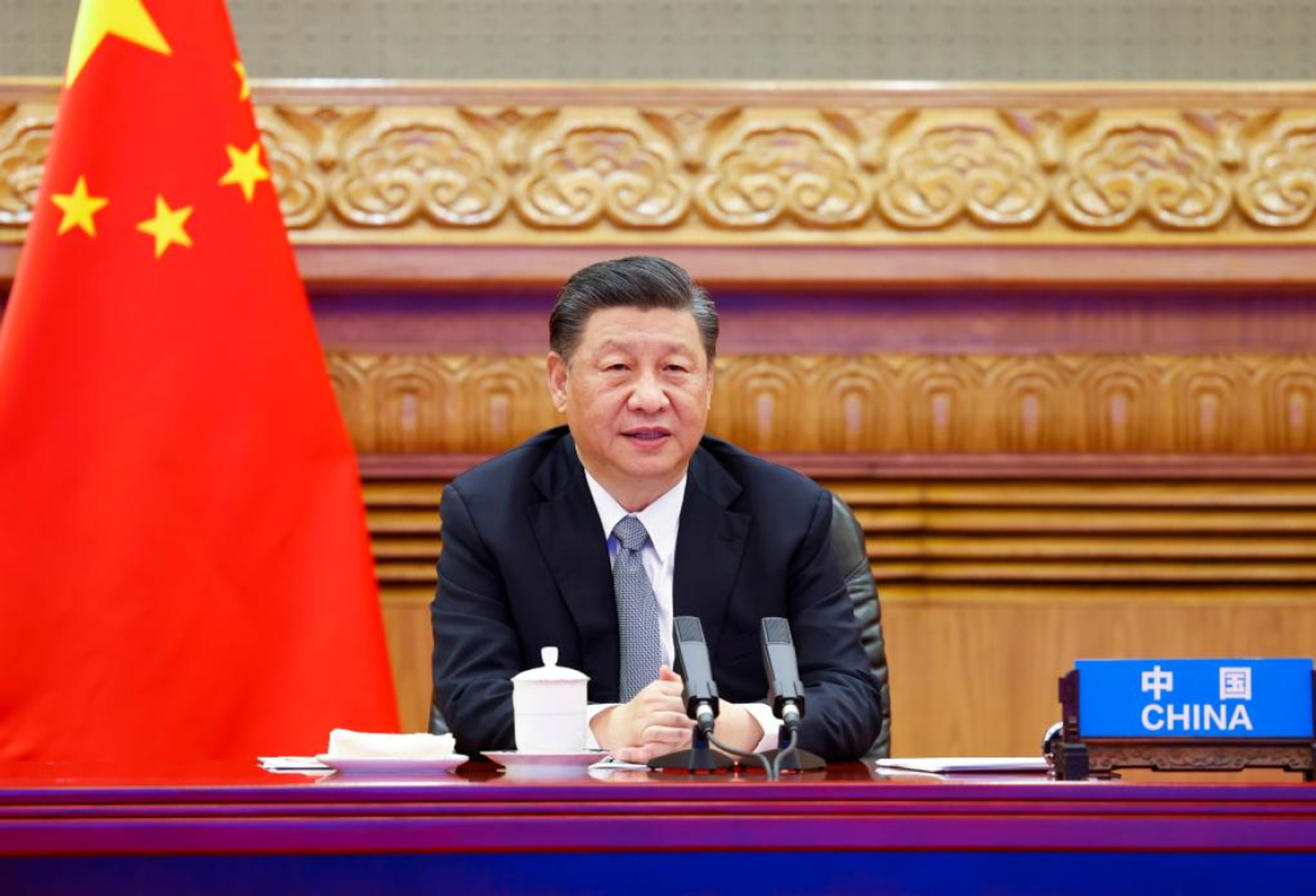 At the invitation of U.S. President Joe Biden, Chinese President Xi Jinping attends the Leaders Summit on Climate via video link and delivers an important speech titled For Man and Nature: Building a Community of Life Together in Beijing, capital of China, April 22, 2021. - Sputnik International, 1920, 24.06.2022