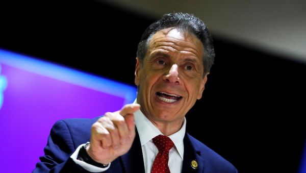 New York Governor Andrew Cuomo speaks at an event to announce five new walk-in pop-up vaccination sites for New York City Bodega, grocery store and supermarket workers amid the coronavirus disease (COVID-19) pandemic, in the Harlem section of Manhattan in New York City, New York, U.S., April 23, 2021. New York Governor Andrew Cuomo speaks at an event to announce five new walk-in pop-up vaccination sites for New York City Bodega, grocery store and supermarket workers amid the coronavirus disease (COVID-19) pandemic, in the Harlem section of Manhattan in New York City, New York, U.S., April 23, 2021. - Sputnik International