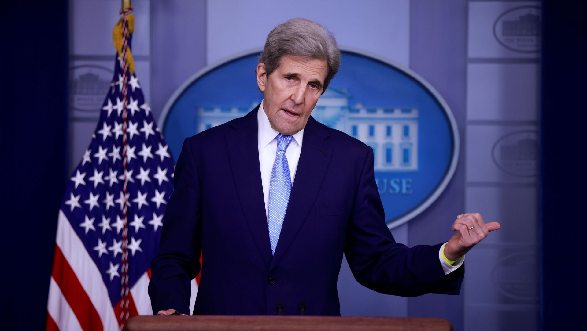 John Kerry, Special Presidential Envoy for Climate, delivers remarks during a press briefing at the White House in Washington, U.S., April 22, 2021. John Kerry, Special Presidential Envoy for Climate, delivers remarks during a press briefing at the White House in Washington, U.S., April 22, 2021. - Sputnik International, 1920, 26.04.2021