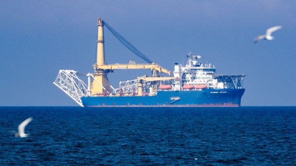 The Russian pipe layer vessel Akademik Cherskiy is pictured in the waters of Kaliningrad, Russia. Pipe-laying vessel Akademik Chersky is able to complete the construction of the Nord Stream 2 gas pipeline - Sputnik International