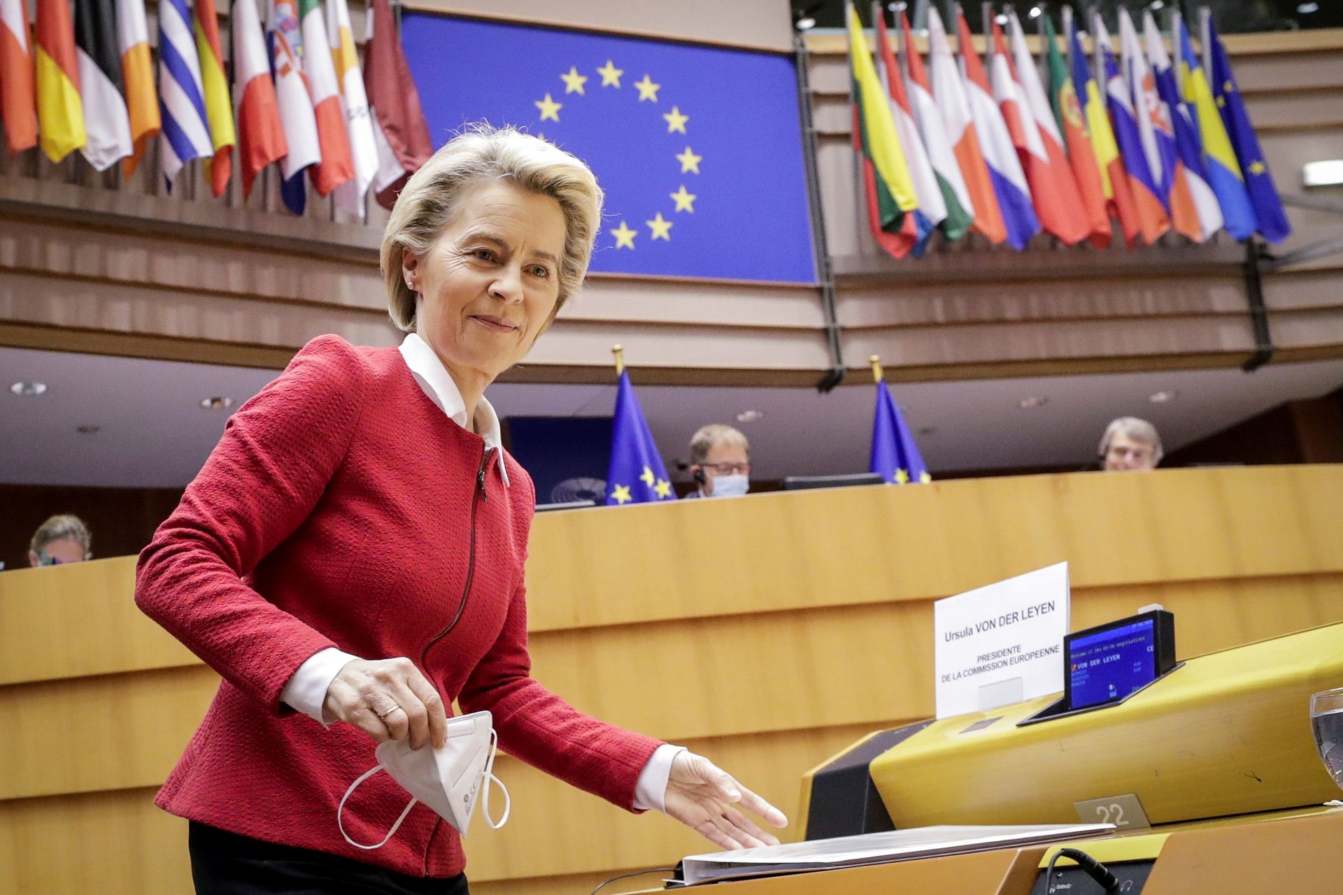 European Commission President Ursula von der Leyen attends the debate on EU-UK trade and cooperation agreement during the second day of a plenary session at the European Parliament in Brussels, Belgium April 27, 2021 - Sputnik International, 1920, 16.09.2021