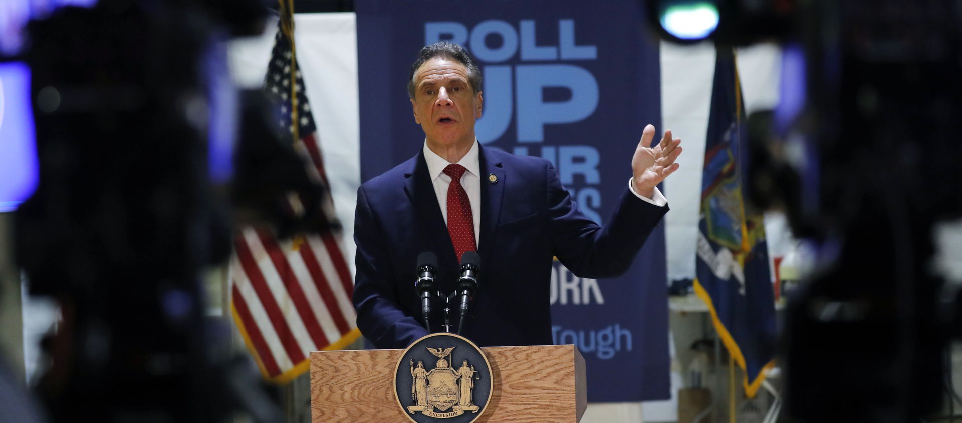 New York Governor Andrew Cuomo answers a reporters question during a virtual news conference following an event to announce five new walk-in pop-up vaccination sites for New York City Bodega, grocery store and supermarket workers amid the coronavirus disease (COVID-19) pandemic, in the Harlem section of New York, April 23, 2021. New York Governor Andrew Cuomo answers a reporters question during a virtual news conference following an event to announce five new walk-in pop-up vaccination sites for New York City Bodega, grocery store and supermarket workers amid the coronavirus disease (COVID-19) pandemic, in the Harlem section of New York, April 23, 2021. - Sputnik International, 1920, 29.04.2021