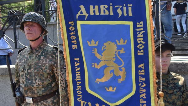 The ceremony of reburial of soldiers who died in the Battle of Brody in July 1944, in the village of Krasnoe, Zolochevsky District, Lviv Region. - Sputnik International