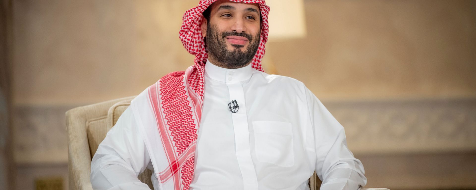 Saudi Crown Prince Mohammed Bin Salman smiles during a televised interview in Riyadh, Saudi Arabia, April 27, 2021. Picture taken April 27, 2021. - Sputnik International, 1920, 19.05.2021