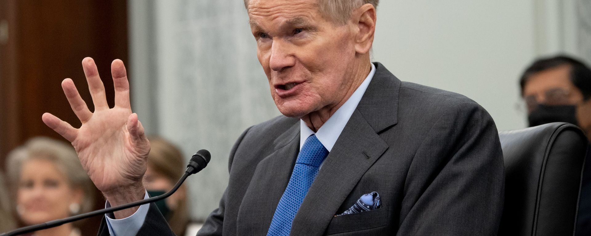 Former US Senator Bill Nelson, nominee to be administrator of NASA, testifies during a Senate Committee on Commerce, Science, and Transportation confirmation hearing on Capitol Hill in Washington, DC, U.S. April 21, 2021. Former US Senator Bill Nelson, nominee to be administrator of NASA, testifies during a Senate Committee on Commerce, Science, and Transportation confirmation hearing on Capitol Hill in Washington, DC, U.S. April 21, 2021. - Sputnik International, 1920, 25.08.2021