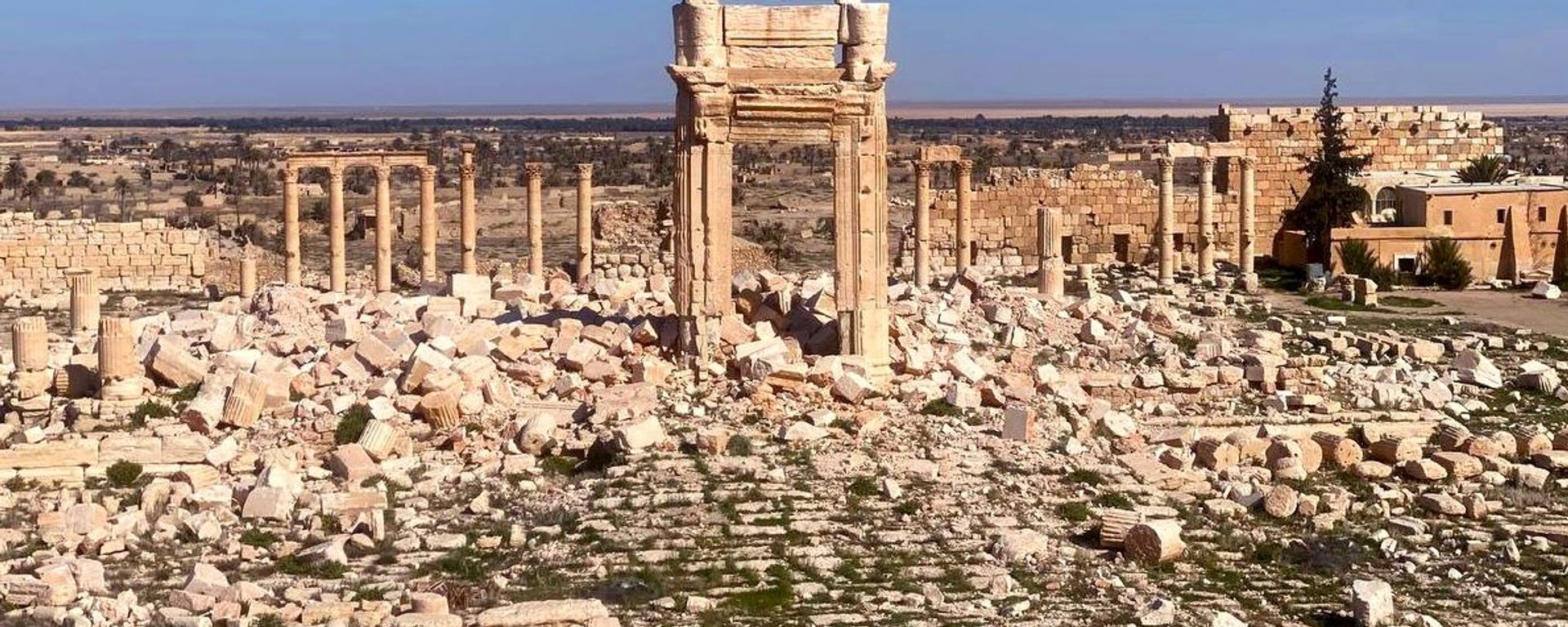 The view shows ruins of Palmyra, an ancient Semitic city and historical architectural monument in present-day Homs Governorate, outside Damascus, Syria. The view shows ruins of Palmyra, an ancient Semitic city and historical architectural monument in present-day Homs Governorate, outside Damascus, Syria. - Sputnik International, 1920, 30.04.2021